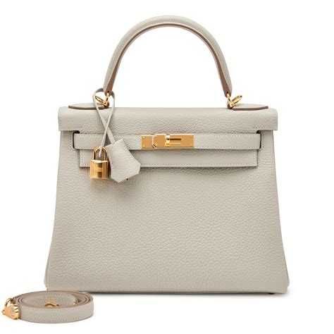 hermes gris perle|Hermes Kelly 28 Retourne Togo Gris Perle.